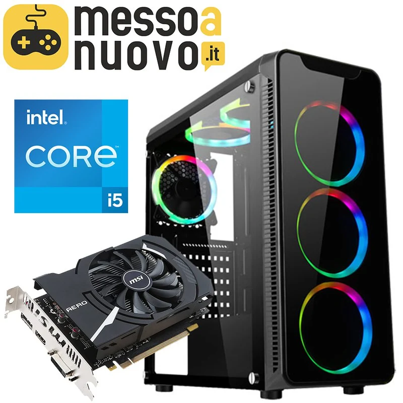 Pc Gaming Blaze| Intel Core i5-6500T 2.5Ghz | Ram 16Gb | SSD 480Gb | Nvidia GTX 1050Ti 4Gb | WiFi | Windows 10 Pro Il PC Gaming per il FullHD