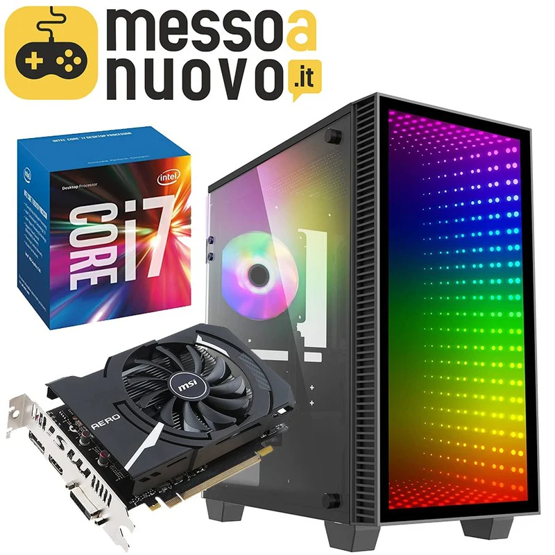 Pc Gaming Abyss | Intel Core i7- 6700 3.4Ghz | Ram 16Gb | SSD 480Gb | Nvidia GTX 1050Ti 4Gb | WiFi | Windows 10 Pro Il PC Gaming per il FullHD