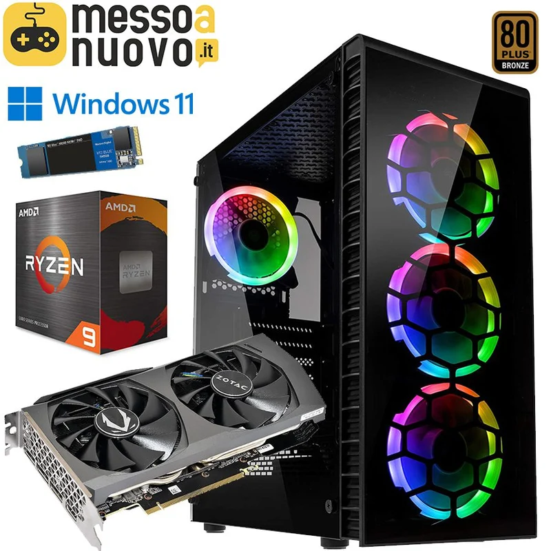 PC da Gaming | AMD Ryzen 9 5900X 4.8Ghz | Ram 32Gb 3200Mhz | Nvidia GeForce RTX3060 12GB | Il PC da gaming estremo targato Ryzen