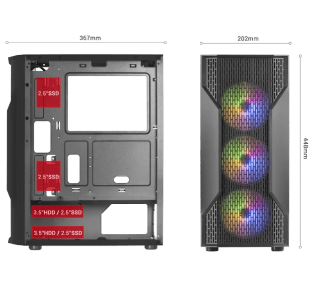 Postazione da Gaming PC | Intel Core i7 3.4Ghz| Ram 16Gb | SSD 256Gb + 1Tb | Nvidia GT730 4Gb | Windows 10 Pro + Kit Mouse Tastiera RGB e Cuffie con microfono + Monitor Samsung S27A650D LED 27″ Full HD + Scrivania da Gaming Il bundle più completo del Web