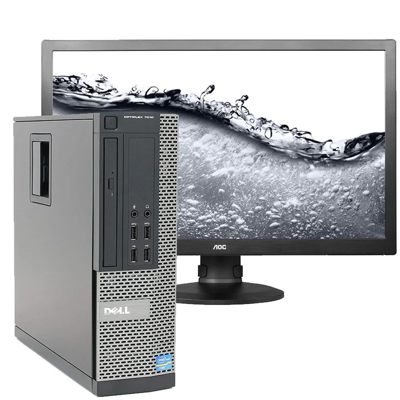 Bundle DELL 7010 SFF + Monitor 27″ AOC 2ms Full HD | Intel Core i5 3470 3.20Ghz | RAM 8GB | SSD 240gb | DVD+RW | Windows 10 Pro