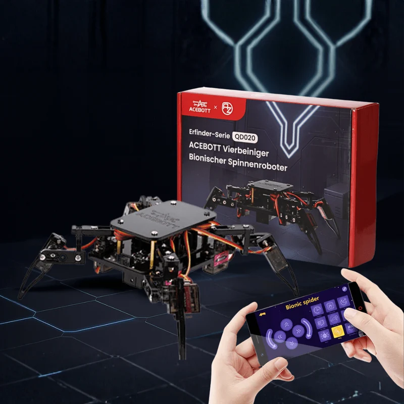 Quadruped Bionic Spider Robot Kit mit ESP8266-Controller-Board | Unterstützt Arduino und ACECode Programmierung