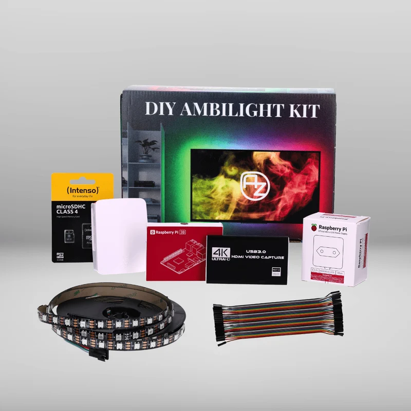 DIY TV‑Ambilight Kit mit HDMI‑Grabber & RGB‑LED‑Streifen (WS2812) – Open Source & Hyperion‑Ready