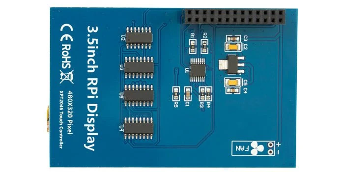 RPi Touch Display HAT 3.5" – Display mit 480x320 Auflösung Touchmonitor, Resistive Touchscreen, Kompatibel mit Raspberry Pi 3B+, 3B, 4 und RPi 5