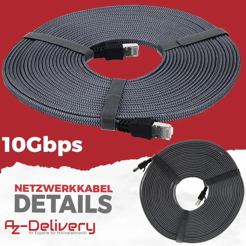 10m CAT7 Netzwerkkabel - Grau/Silber, Gigabit Ethernet LAN Kabel - 10000 Mbit/s - Highspeed Patchkabel Cat.7 Rohkabel S/FTP PIMF Schirmung