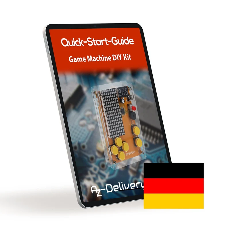 DIY Elektronik Bausatz - Spielekonsole mit transparenten Gehäuse, Retro Handheld Elektronik Kit für Anfänger & Fortgeschrittene, Lötset zum Löten Lernen & Basteln mit LED-Matrix und Punktanzeige