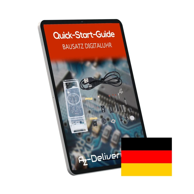 Digitaluhr Bausatz mit Acrylgehäuse – DIY Elektronik Uhr mit 4-stelligem LED-Display – Arduino-kompatibles Löten für Anfänger – Bausatz zum Erlernen der Elektronik und Löten