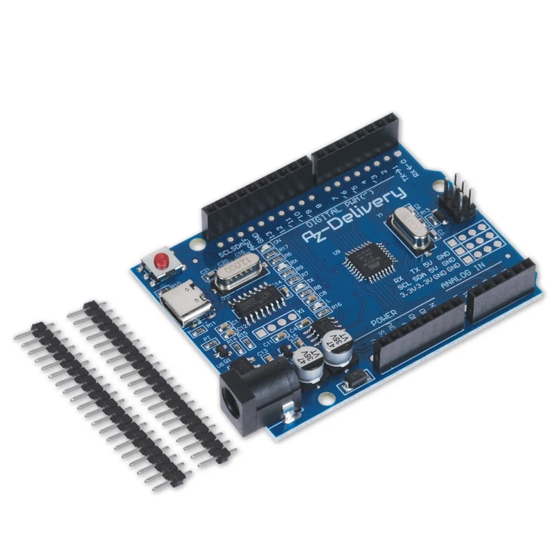 Mikrocontroller Board AZ-ATmega328-Board mit USB-C Anschluss