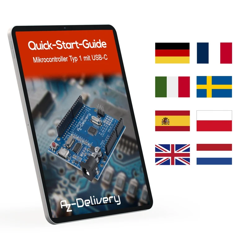 Mikrocontroller Board AZ-ATmega328-Board mit USB-C Anschluss