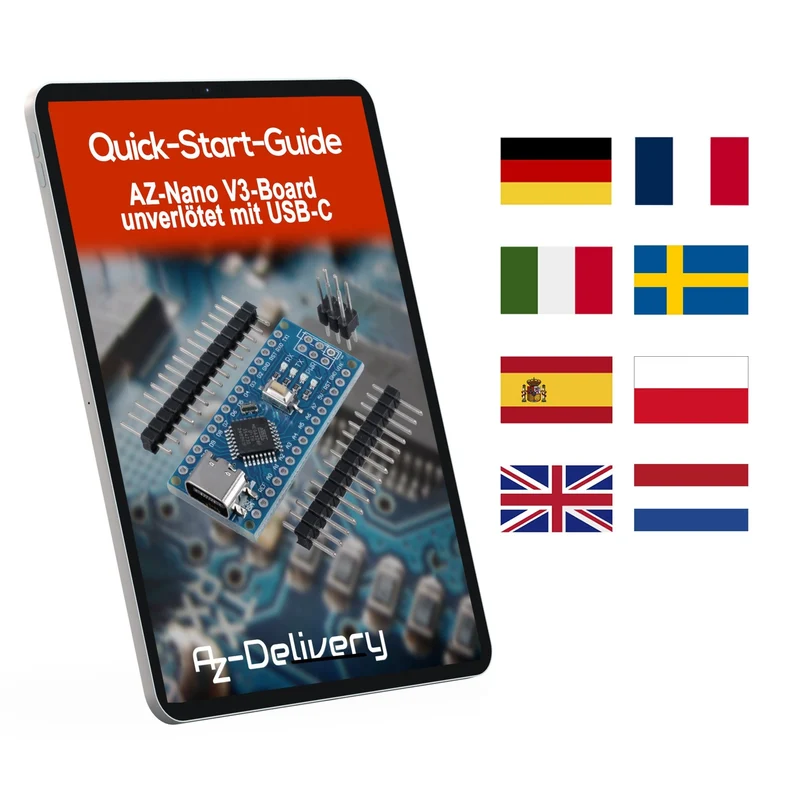 AZ-Nano V3-Board Set mit USB-C Anschluss | Atmega CH340 Chip Atmega328 CH340