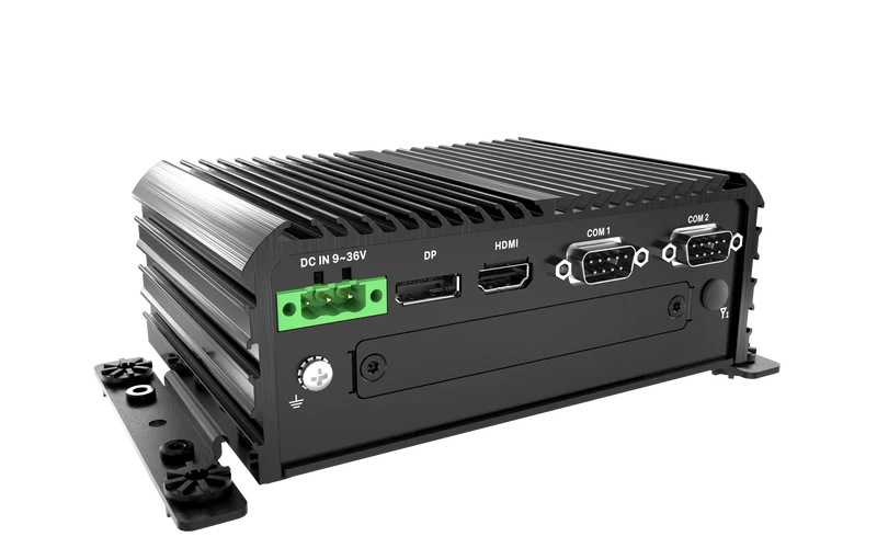 RCO-1000-ASL-10 Fanless Mini Computer with Intel® Atom® x7433RE/x7835RE Processors, 1x DP, 1x HDMI, 4x USB, 1x 2.5" SATA HDD Bay