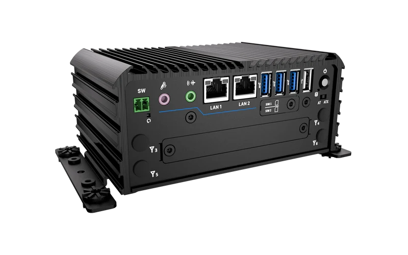 RCO-1000-ASL-20 Fanless Mini Computer with Intel® Atom® x7433RE/x7835RE Processors, 1x DP, 1x HDMI, 4x USB, 1x 2.5" SATA HDD Bay