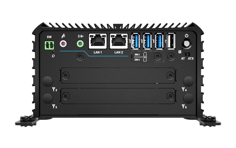 RCO-1000-ASL-30 Fanless Mini Computer with Intel® Atom® x7433RE/x7835RE Processors, 1x DP, 1x HDMI, 4x USB, 1x 2.5" SATA HDD Bay