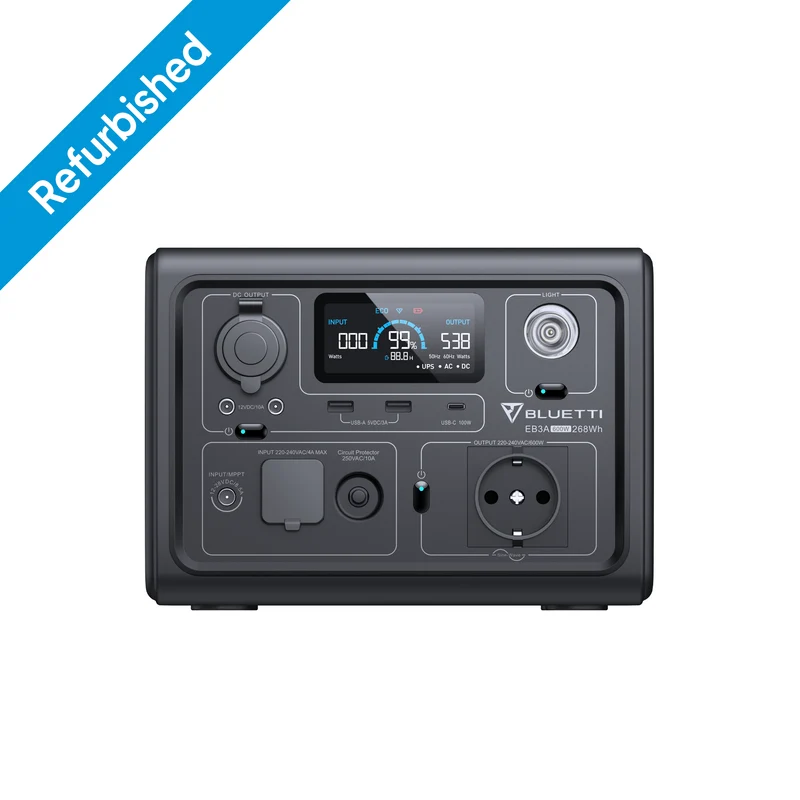 BLUETTI EB3A Power Station Portatile | 600 W 268 Wh | Ricondizionata