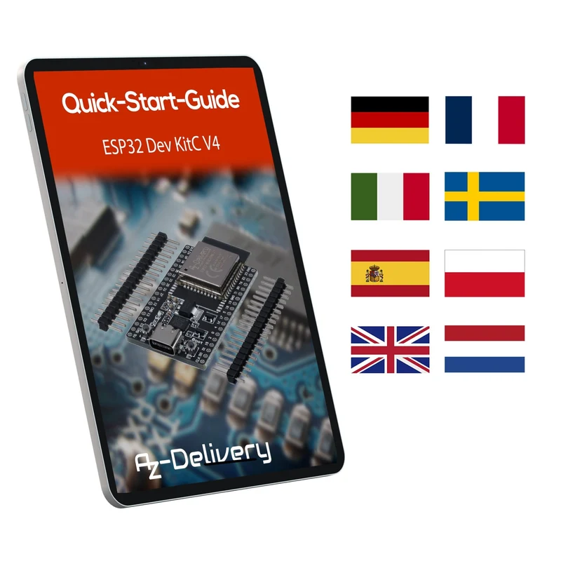 ESP32 Board Dev Kit C V4 NodeMCU WLAN WiFi Development Board unverlötet mit USB-C Anschluss kompatibel mit Arduino