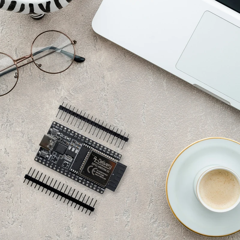 ESP32 Board Dev Kit C V4 NodeMCU WLAN WiFi Development Board unverlötet mit USB-C Anschluss kompatibel mit Arduino