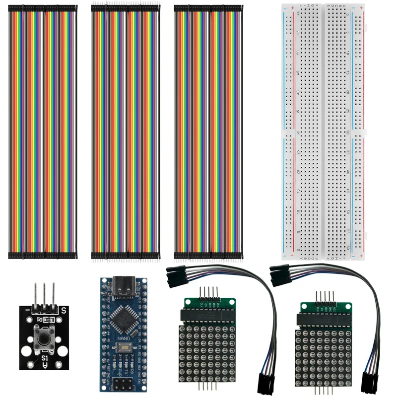 Dice Duo Matrix mit Nano V3 und MAX7219 LED Matrix | Projektset zum selber bauen inkl. Anleitung