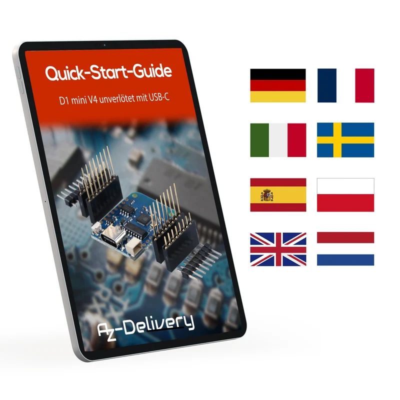 D1 Mini V4 NodeMCU ESP8266EX WLAN Modul mit USB-C Anschluss