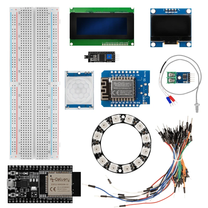 DIY Projekt Set für Fortgeschrittene inkl. ESP32 Dev KitC V4, D1 Mini und vieles mehr