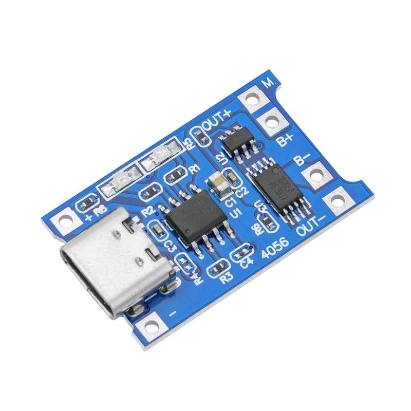 TP4056 Batterieladungsmodul - USB Typ C, Schutzschaltung, LED-Anzeigen - für Ihre Li-Ion oder LiPo Einzelzellenbatterien