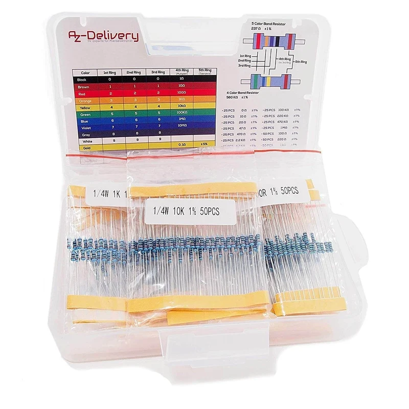 Widerstände Resistor Kit 525 Stück Widerstand Sortiment, 0 Ohm -1M Ohm