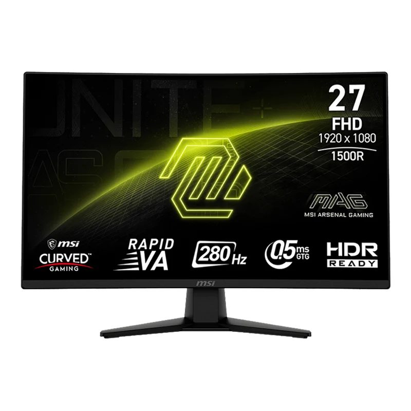 MSI MAG 274CXF – Monitor Gaming Curvo 27″ FHD 280 Hz, Rapid VA, 0,5 ms, Adaptive-Sync