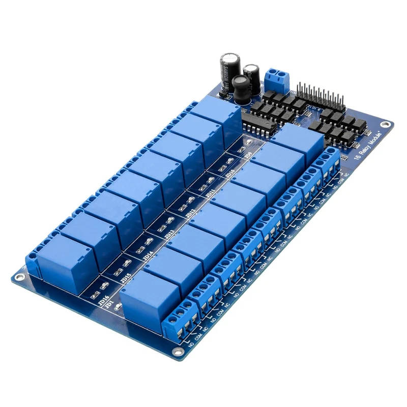 16-Relais Modul 12V mit Optokoppler Low-Level-Trigger kompatibel mit Arduino
