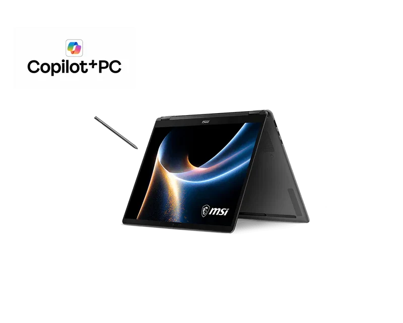 MSI Prestige 14 Flip AI+ D3MTG-075IT Core Ultra 9 386H 14" FullHD+ Oled ouch Screen con Gorilla Glass (supporto MSI Nano Pen) RAM 32GB LPDDR5X SSD 1TB Windows 11 Home