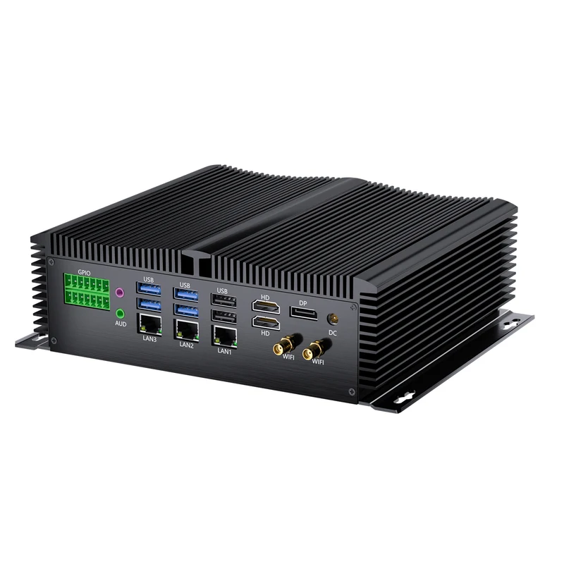 Fanless Industrial PC GK9000, Mini Desktop Computer, COM R232/ 422/485, Triple 2.5G LAN, GPIO, 4K, Wi-Fi, WOL Support, Wide Voltage, 2*HDMI, 1*DP, Windows 11 Pro