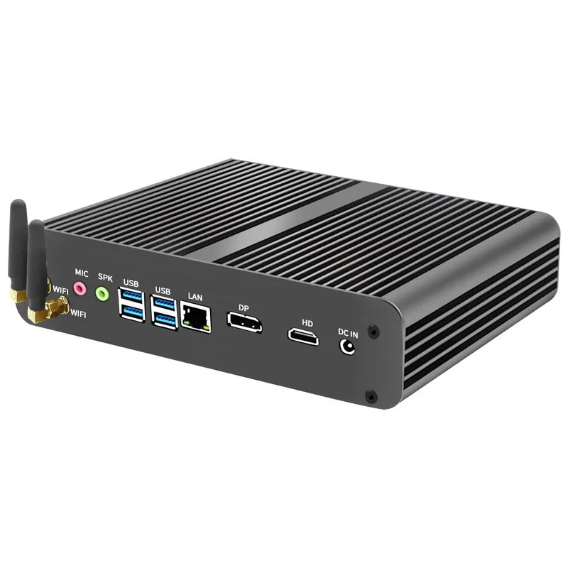 Fanless PC i7, Mini Desktop Computer with Core i7-1165G7, Passive Cooling, Dual Diplay, Wi-Fi 6, VESA, Windows 11 Pro