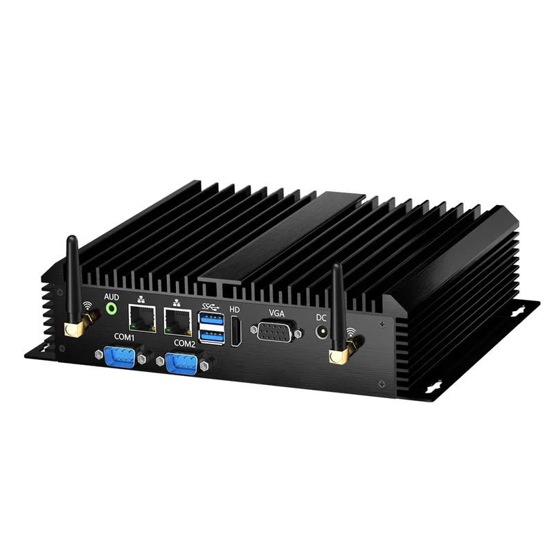 Fanless Industrial PC, Mini Computer with Core i3-5005U/ i5-4200U/ i7-5500U, Dual LAN, COM RS232, Wi-Fi, 1*HDMI 1*VGA, Windows 10 Pro