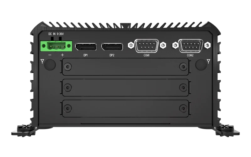 RCO-1000-EHL-30-2P Fanless Mini Computer With Intel® Atom® X6425E Processor, 2x DP, 2x COM, 1x 2.5" SATA HDD Bay, Dual PoE