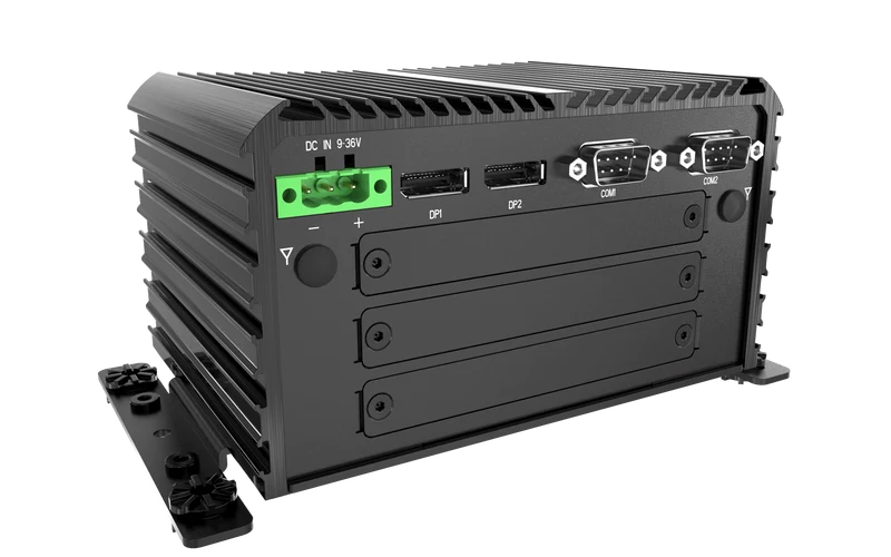 RCO-1000-EHL-30-2P Fanless Mini Computer With Intel® Atom® X6425E Processor, 2x DP, 2x COM, 1x 2.5" SATA HDD Bay, Dual PoE