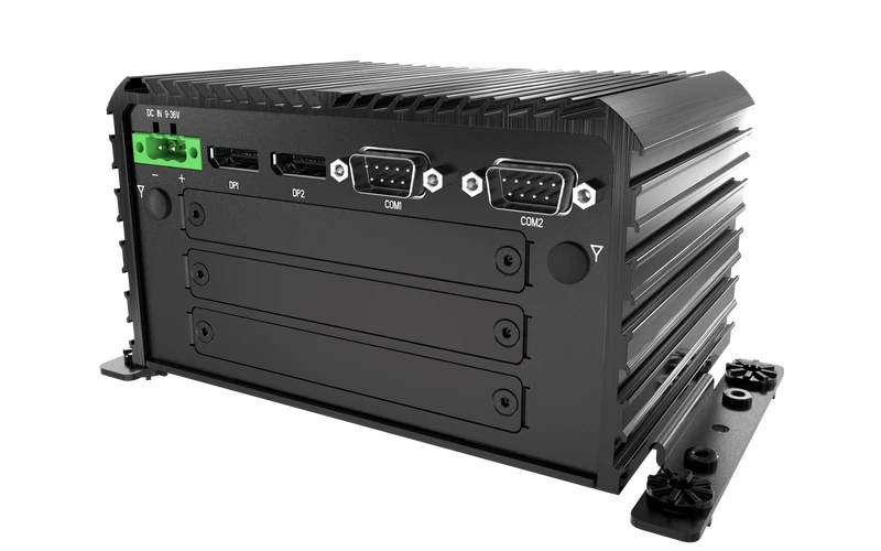 RCO-1000-EHL-30-2P Fanless Mini Computer With Intel® Atom® X6425E Processor, 2x DP, 2x COM, 1x 2.5" SATA HDD Bay, Dual PoE
