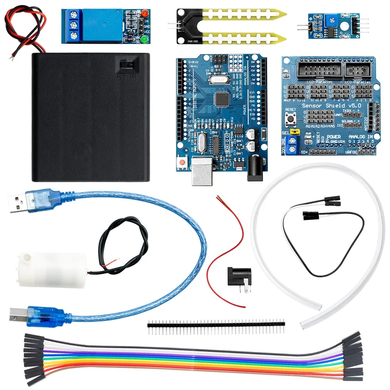 Pflanzen-Bewässerung-Set mit Bodenfeuchteerkennung Sensor - Automatisches Bewässerungsmodul DIY-Kit automatische Wasserpumpe