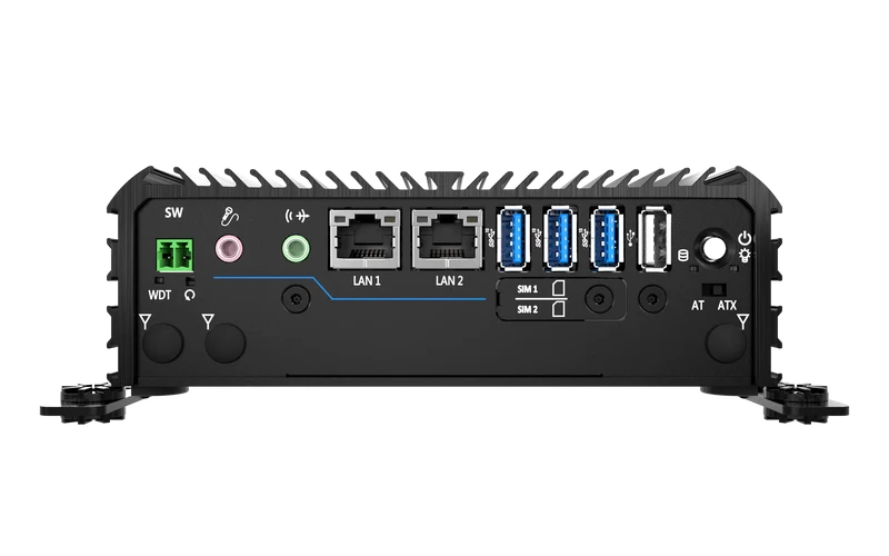 RCO-1000-EHL-10 Fanless Mini Computer with Intel® Atom® X6425E Processor, 2x DP, 2x COM, 1x 2.5" SATA HDD Bay