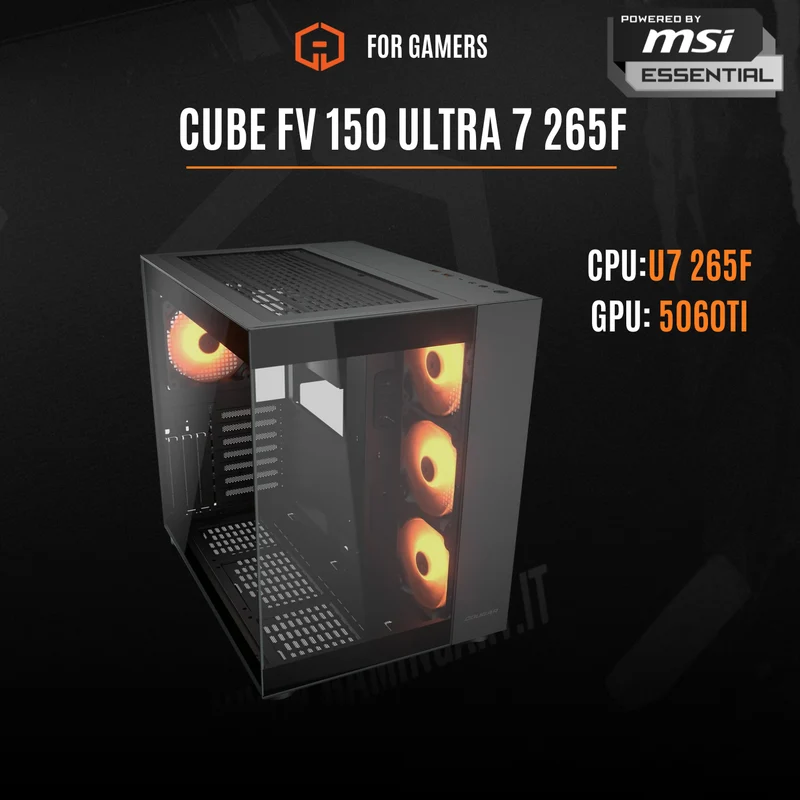 CUBE FV 150 ULTRA 7 265F 5060TI Gaming RIG Powered by MSI