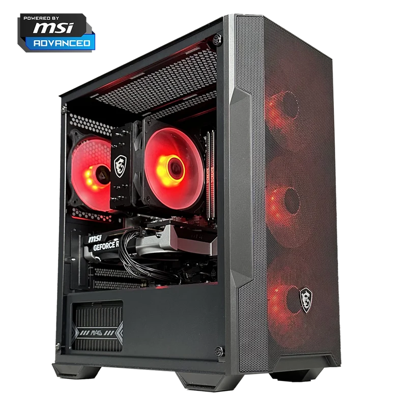 GLADIO MSI - Pc gaming Ryzen 5 7500F, RTX 5060 8GB, Ram 16Gb 6000Mhz Ddr5, SSD NVMe 1000Gb, Dissipatore ad Aria, Windows 11 Pro