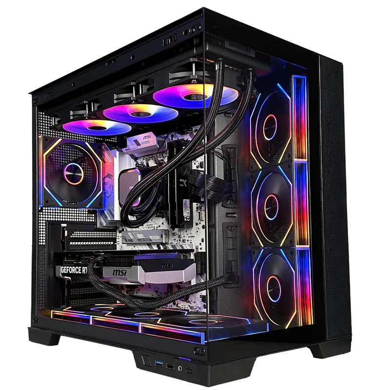 EGEMONE V12 - Pc gaming Ryzen 7 7800X3D, RX 9060 XT 16GB, Ram 32Gb 6000Mhz Ddr5, SSD NVMe 1000Gb, Dissipatore a Liquido 360mm, Windows 11 Pro