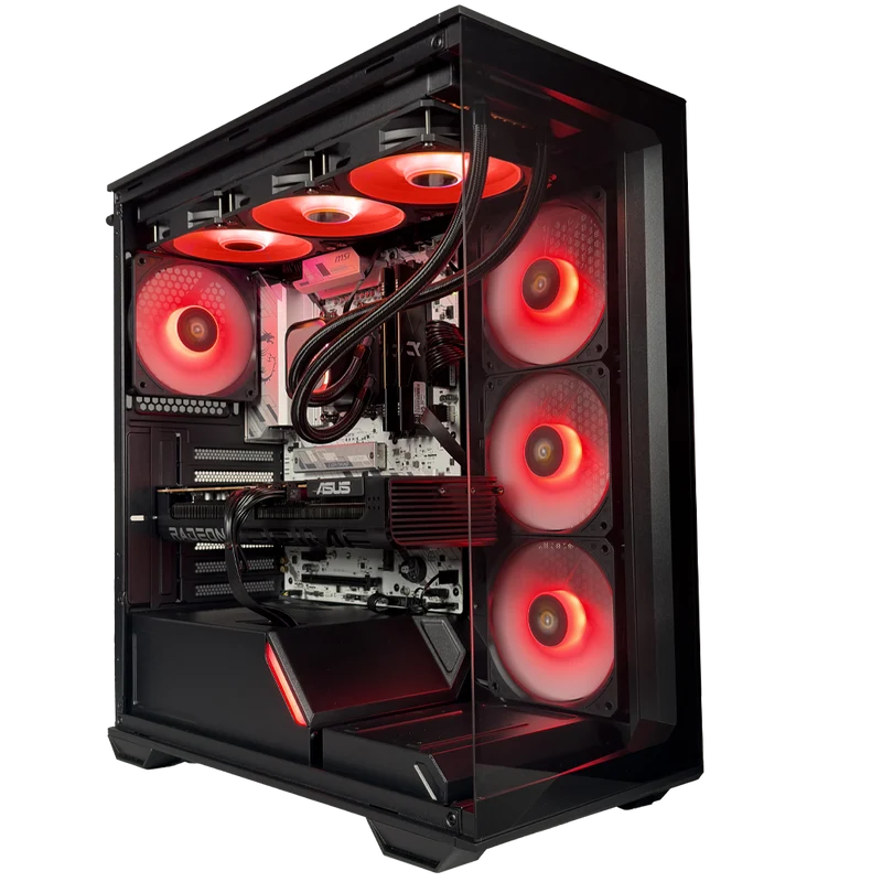 EGEMONE V8 - Pc gaming Ryzen 7 7800X3D, RX 9070 XT 16GB, Ram 32Gb 6000Mhz Ddr5, SSD NVMe 1000Gb, Dissipatore a Liquido 360mm, Windows 11 Pro
