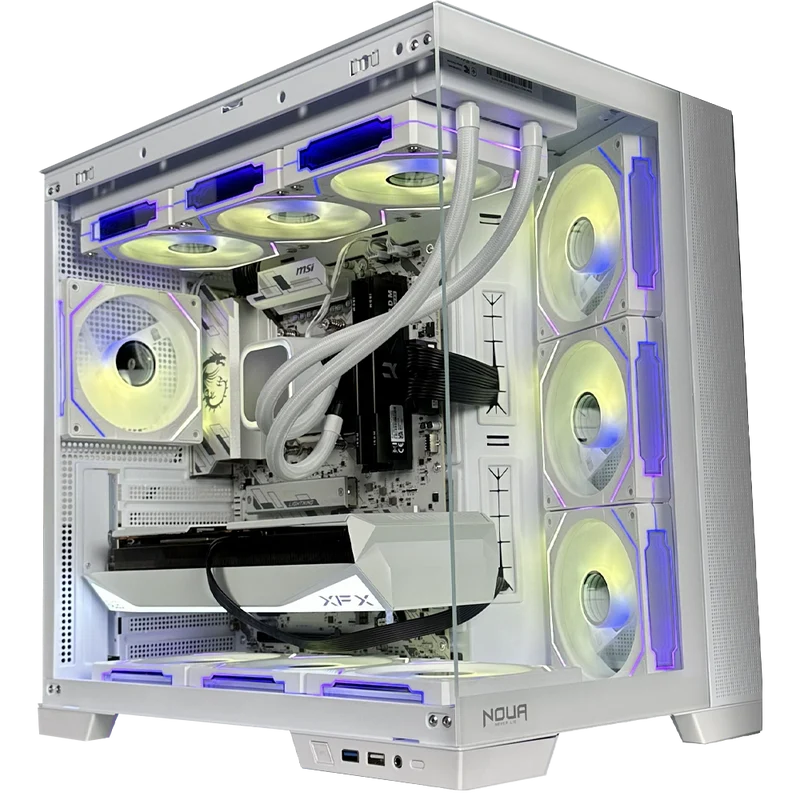 TITANO VS1 - Pc gaming Ryzen 7 9800X3D, RX 9070 XT 16Gb WHITE, Ram 32Gb Ddr5 6000Mhz, SSD NVMe 1000 Gb, Wifi, Dissipatore a Liquido 360mm WHITE, Windows 11 Pro