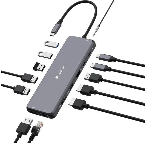 Verbatim CMH-13 USB tipo-C 10000 Mbit/s Argento
