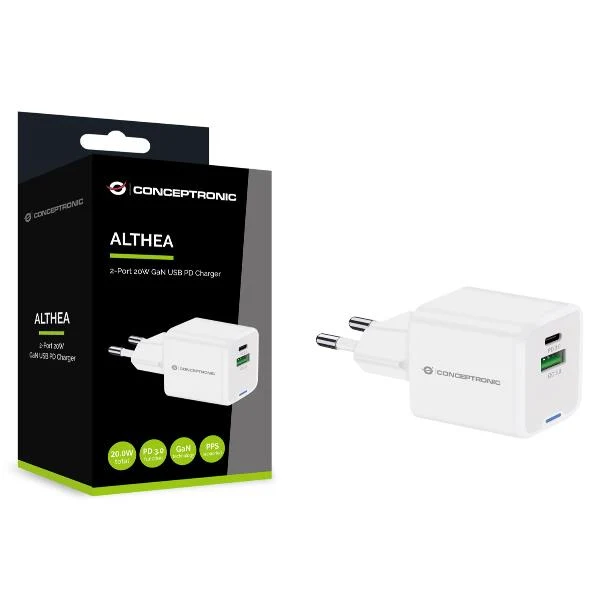 Conceptronic ALTHEA15W Caricabatterie per dispositivi mobili Universale Bianco AC Ricarica rapida Interno