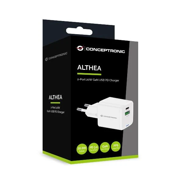 Conceptronic ALTHEA15W Caricabatterie per dispositivi mobili Universale Bianco AC Ricarica rapida Interno