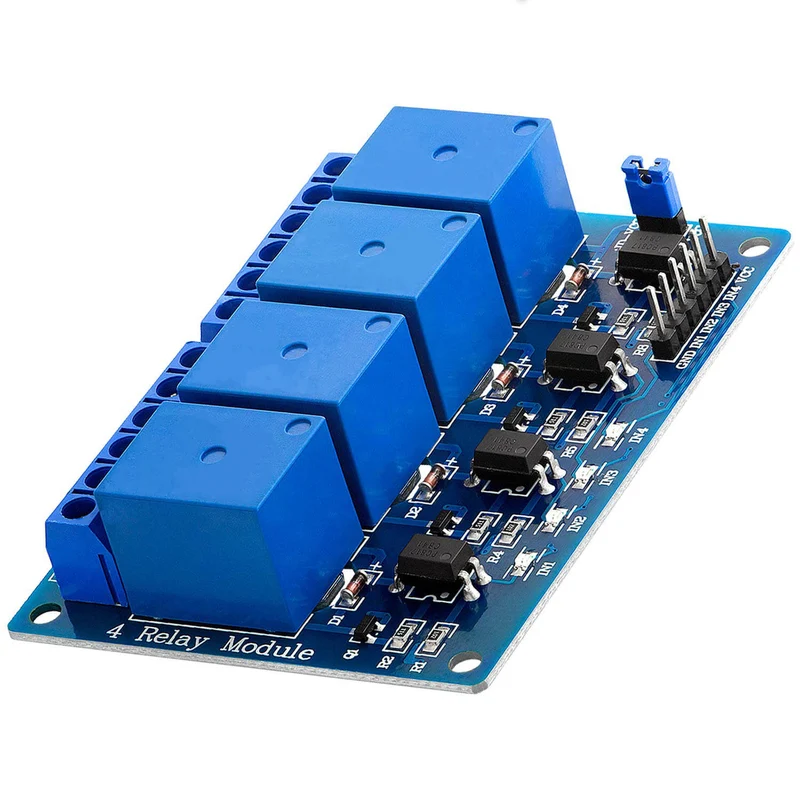 4-Relais Modul 5V mit Optokoppler Low-Level-Trigger kompatibel mit Arduino und Raspberry Pi