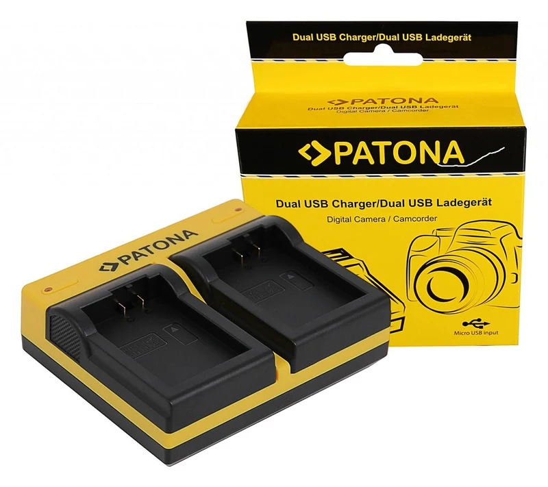PATONA CARICATORE DOPPIO PER NIKON EN-EL25 EN-EL25 Z50 Z FC CAVO MICRO-USB INCLUSO