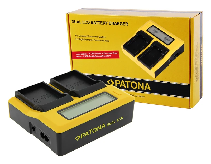 CARICABATTERIE DUAL LCD PER OLYMPUS BLX-1