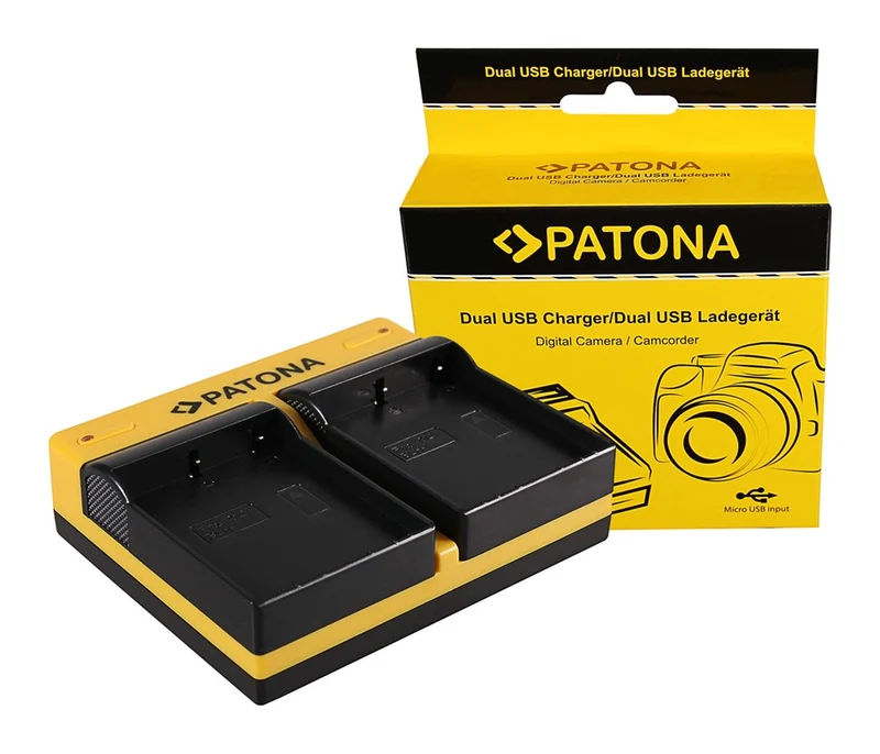 PATONA DUAL CHARGER OLYMPUS BLH-1 OM-D EM-1 MARK 2 EM-1 MARK II BLH-1 OM-D INCL. MICRO-USB CABLE