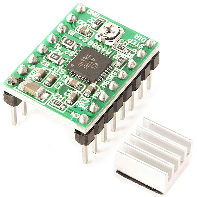 A4988 Schrittmotor-Treiber-Modul mit Kühlkörper kompatibel mit Arduino und Raspberry Pi