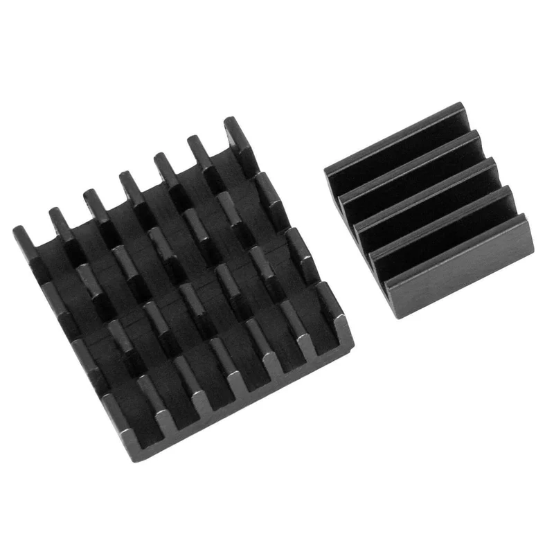 2er Set schwarze Alu Kühlkörper passiv für Raspberry Pi 3 mit wärmeleitender Spezialklebefolie